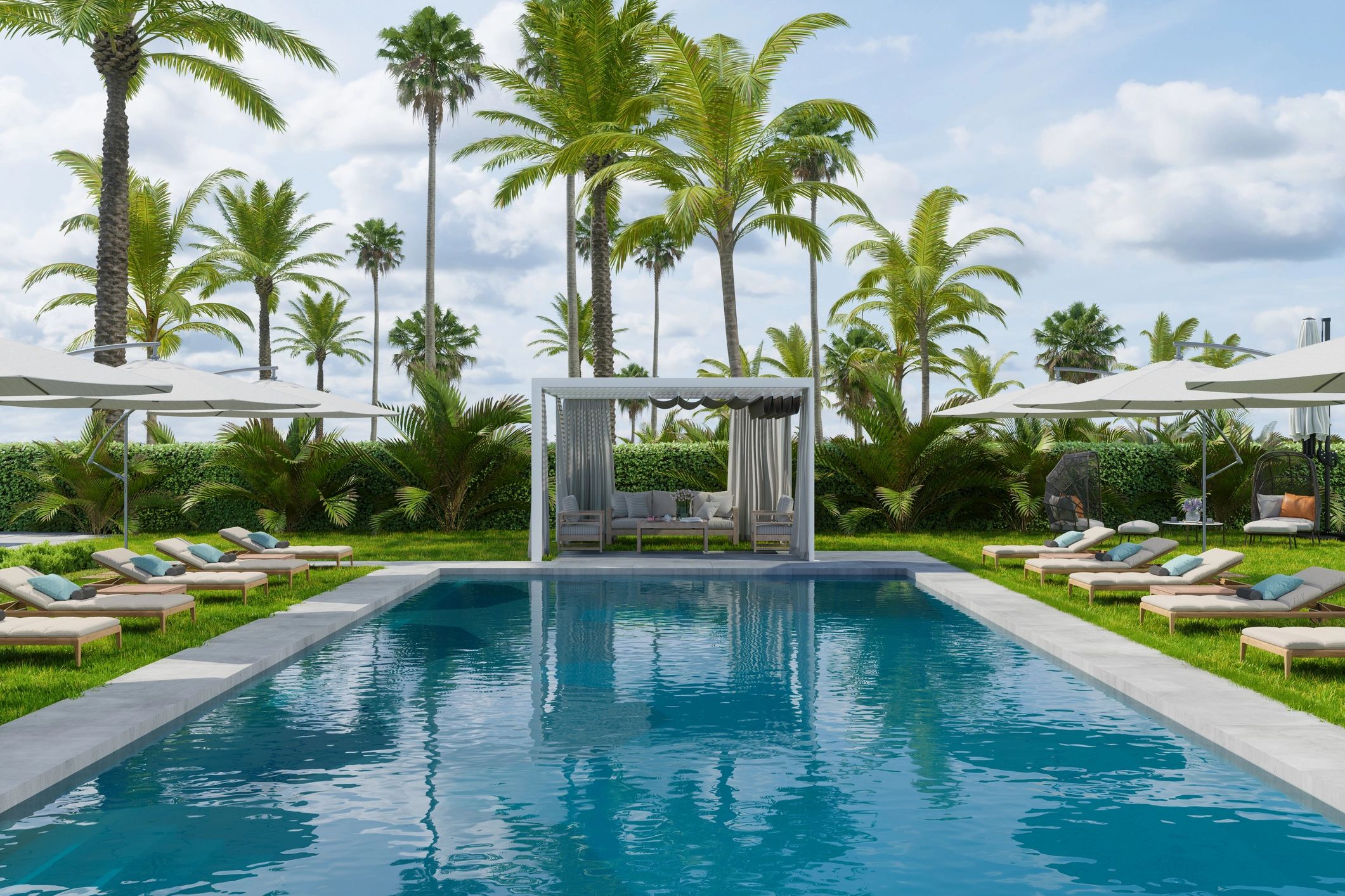 clean swimming pool minimalist